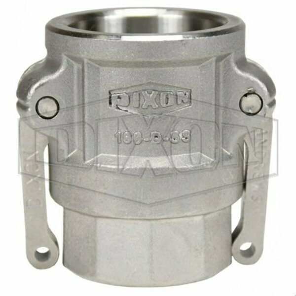 Dixon Type D Cam and Groove Coupler, 1 in Nominal, Female Coupler x FNPT End Style, 316 SS, Domestic 100-D-SS
